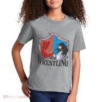 Jesus And Devil Arm Wrestling Kids T-Shirt thumb 2