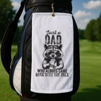Just A Dad Who Always Came Back With The Milk Golf Towel thumb 2