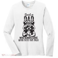Just A Dad Who Always Came Back With The Milk Women's Long Sleeve Shirt thumb 0