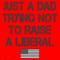 Just A Dad Trying Not To Raise A Liberal Father's Day Santa Hat thumb 1