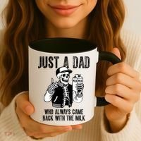 Just A Dad Who Always Came Back With The Milk Skeleton  Coffee Mug thumb 3