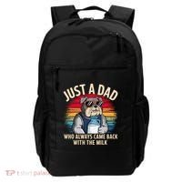 Just A Dad Who Always Came Back With The Milk Bulldog Father Backpack thumb 0