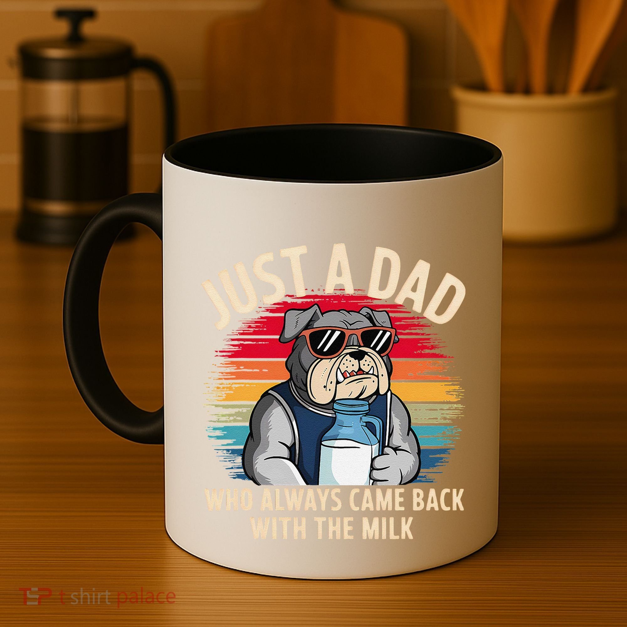 Just A Dad Who Always Came Back With The Milk Bulldog Father Coffee Mug