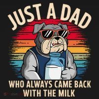 Just A Dad Who Always Came Back With The Milk Bulldog Father Women's Hoodie thumb 2