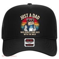 Just A Dad Who Always Came Back With The Milk Bulldog Father Hat thumb 0