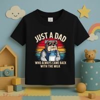 Just A Dad Who Always Came Back With The Milk Bulldog Father Toddler T-Shirt thumb 3
