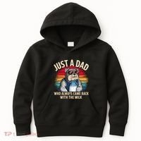 Just A Dad Who Always Came Back With The Milk Bulldog Father Kids Hoodie thumb 0