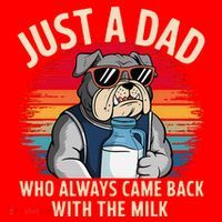 Just A Dad Who Always Came Back With The Milk Bulldog Father Santa Hat thumb 1