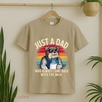 Just A Dad Who Always Came Back With The Milk Bulldog Father T-Shirt thumb 2