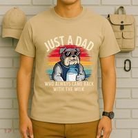 Just A Dad Who Always Came Back With The Milk Bulldog Father T-Shirt thumb 6