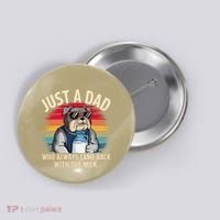 Just A Dad Who Always Came Back With The Milk Bulldog Father Button thumb 0