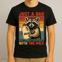 Just A Dad Who Always Came Back With The Milk - Fathers Day  T-Shirt thumb 3