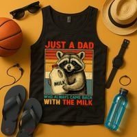 Just A Dad Who Always Came Back With The Milk - Fathers Day  Tank Top thumb 4