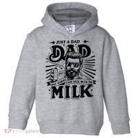 Just A Dad Who Always Came Back With The Milk Funny Father Toddler Hoodie thumb 0