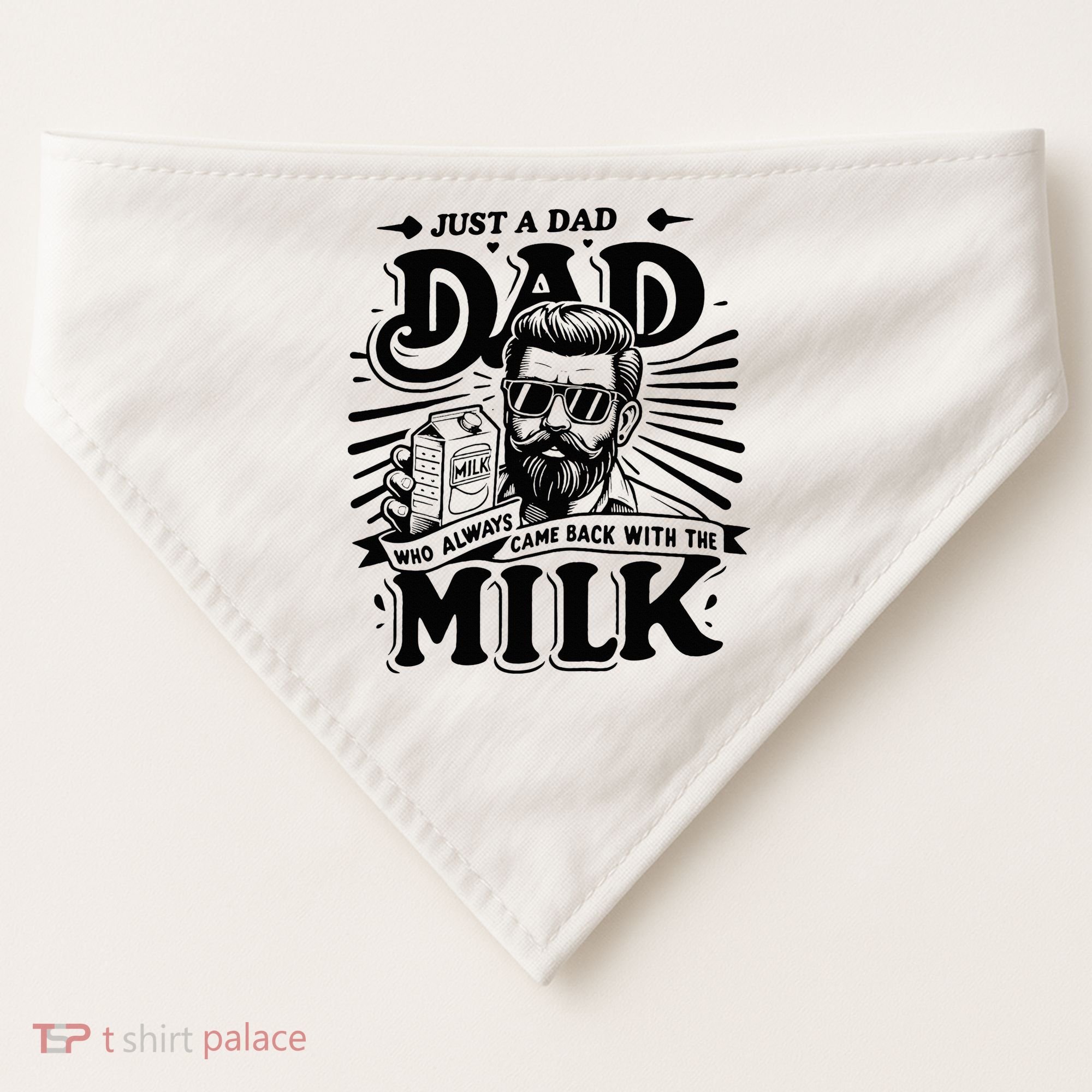 Just A Dad Who Always Came Back With The Milk Funny Father USA-Made Doggie Bandana