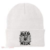 Just A Dad Who Always Came Back With The Milk Funny Father Beanie thumb 0