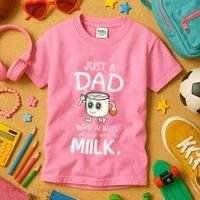 Just A Dad Who Always Came Back With The Milk Kids T-Shirt thumb 3
