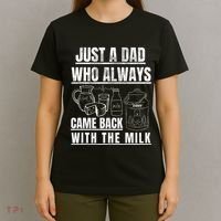 Just A Dad Who Always Came Back With The Milk T-Shirt thumb 4