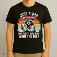 Just A Dad Who Always Came Back With The Milk Fathers Day  T-Shirt thumb 3