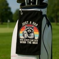 Just A Dad Who Always Came Back With The Milk Fathers Day  Golf Towel thumb 2