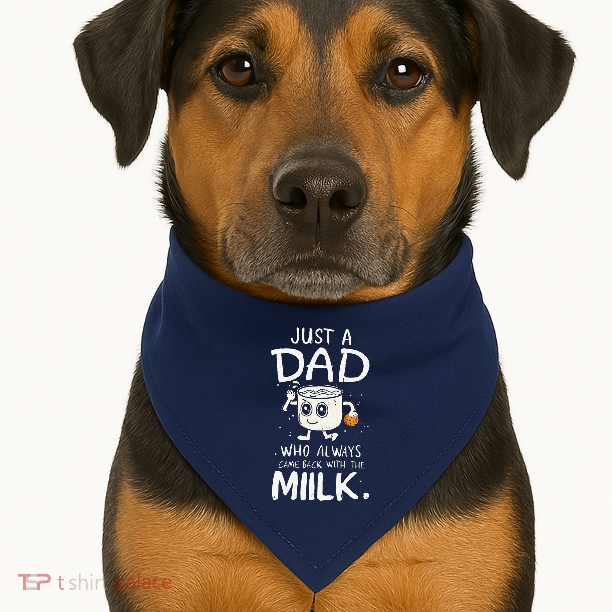 Just A Dad Who Always Came Back With The Milk  Funny Fathers Day USA-Made Doggie Bandana