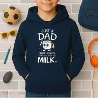 Just A Dad Who Always Came Back With The Milk  Funny Fathers Day Kids Hoodie thumb 2