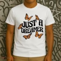 Just A Dreamer Butterfly Cute Gift T-Shirt thumb 3