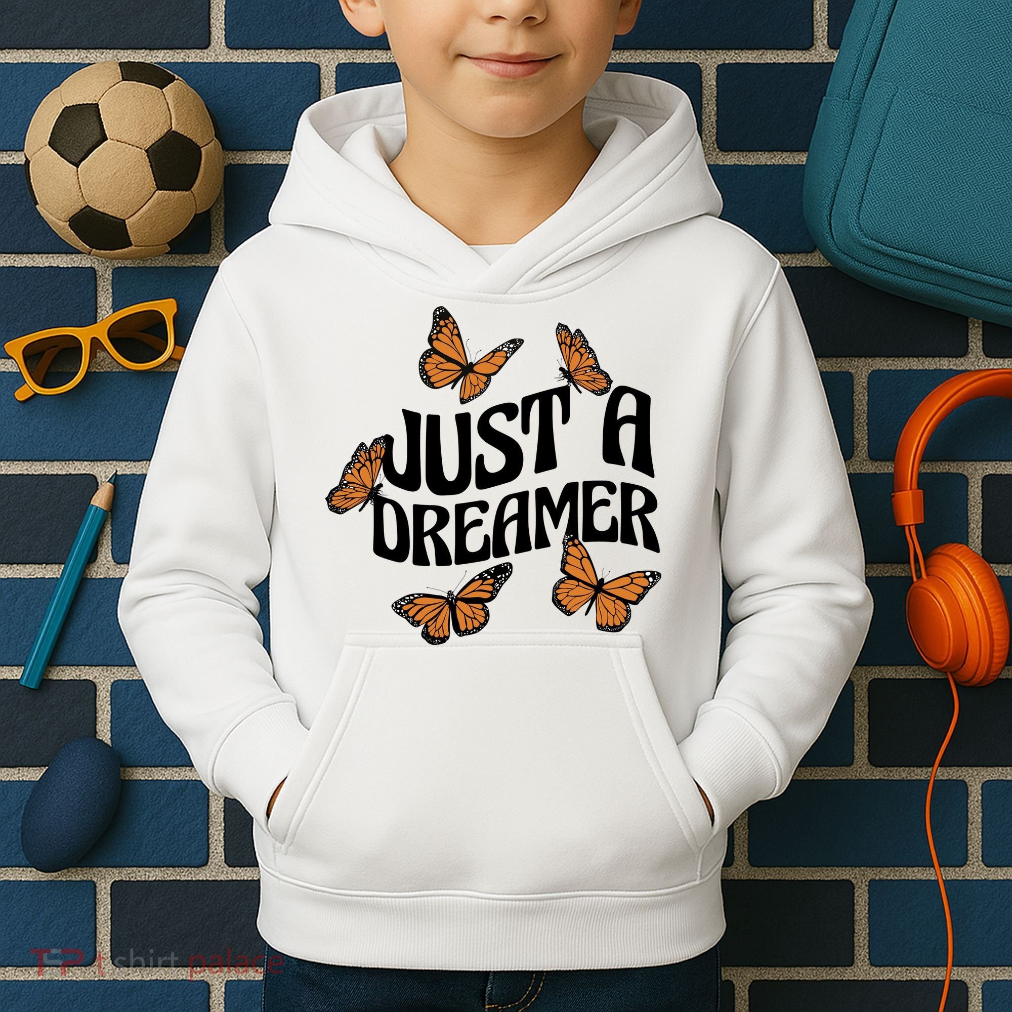Just A Dreamer Butterfly Cute Gift Kids Hoodie