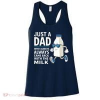 Just A Dad Who Always Came Back With The Milk Father’S Day Funny Dad Parenting Women's Tank Top thumb 0