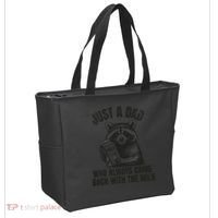 Just A Dad Who Came Back With The Milk FatherS Day Raccoon Tote Bag thumb 2