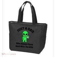Just A Dad Who Always Came Back With The Milk Funny Alien Tote Bag thumb 3