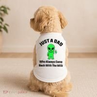 Just A Dad Who Always Came Back With The Milk Funny Alien Doggie Tank thumb 2