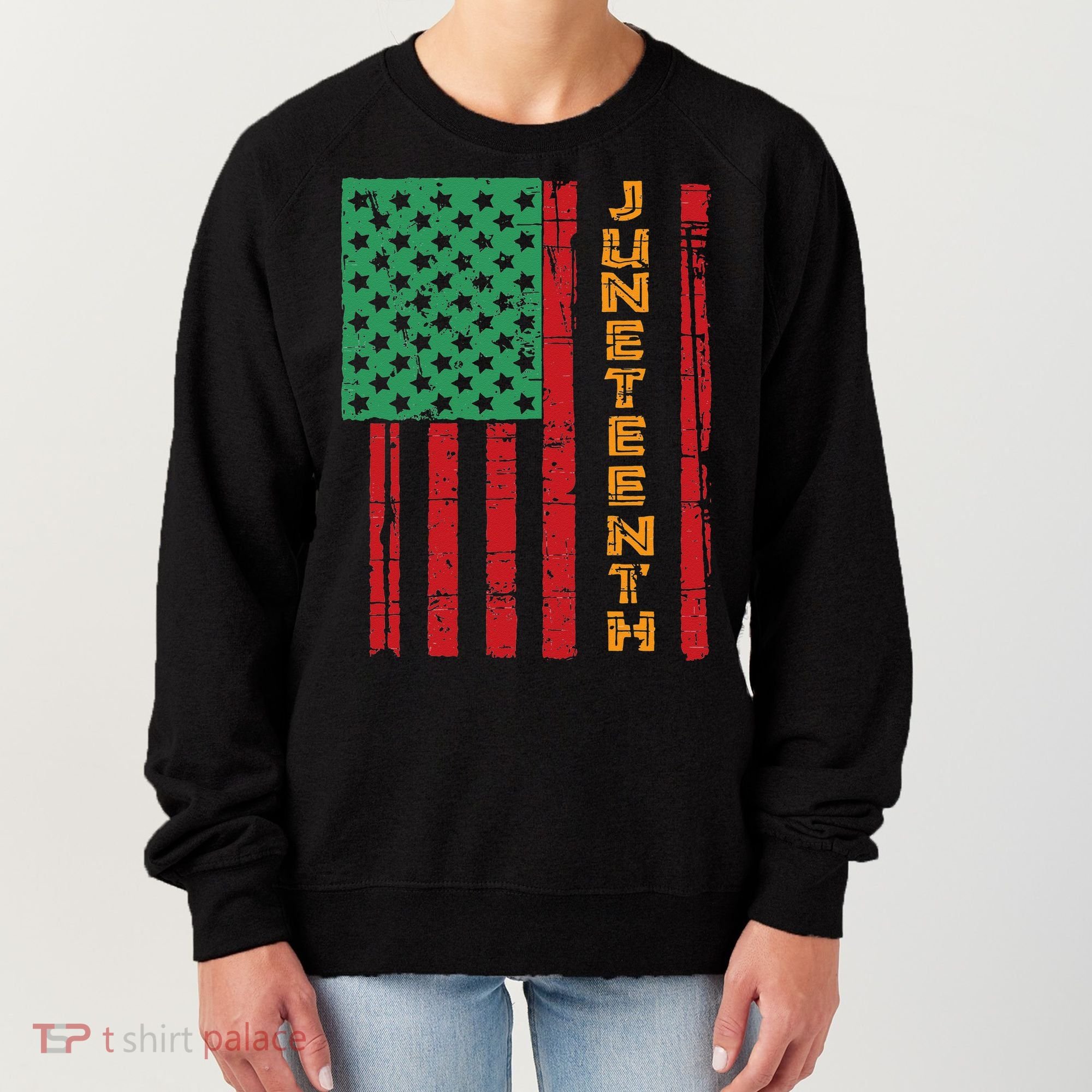 Juneteenth American Flag Women's Sweatshirt