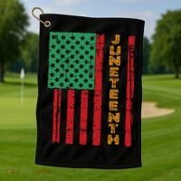 Juneteenth American Flag Golf Towel thumb 1
