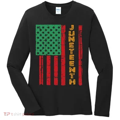 Juneteenth American Flag Women's Long Sleeve Shirt
