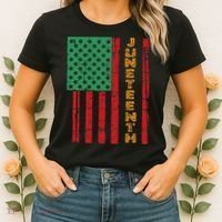Juneteenth American Flag Women's T-Shirt thumb 2