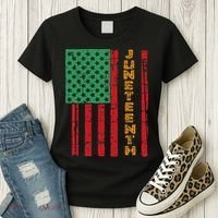 Juneteenth American Flag Women's T-Shirt thumb 3