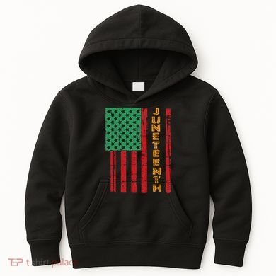 Juneteenth American Flag Kids Hoodie