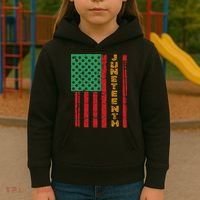 Juneteenth American Flag Kids Hoodie thumb 3