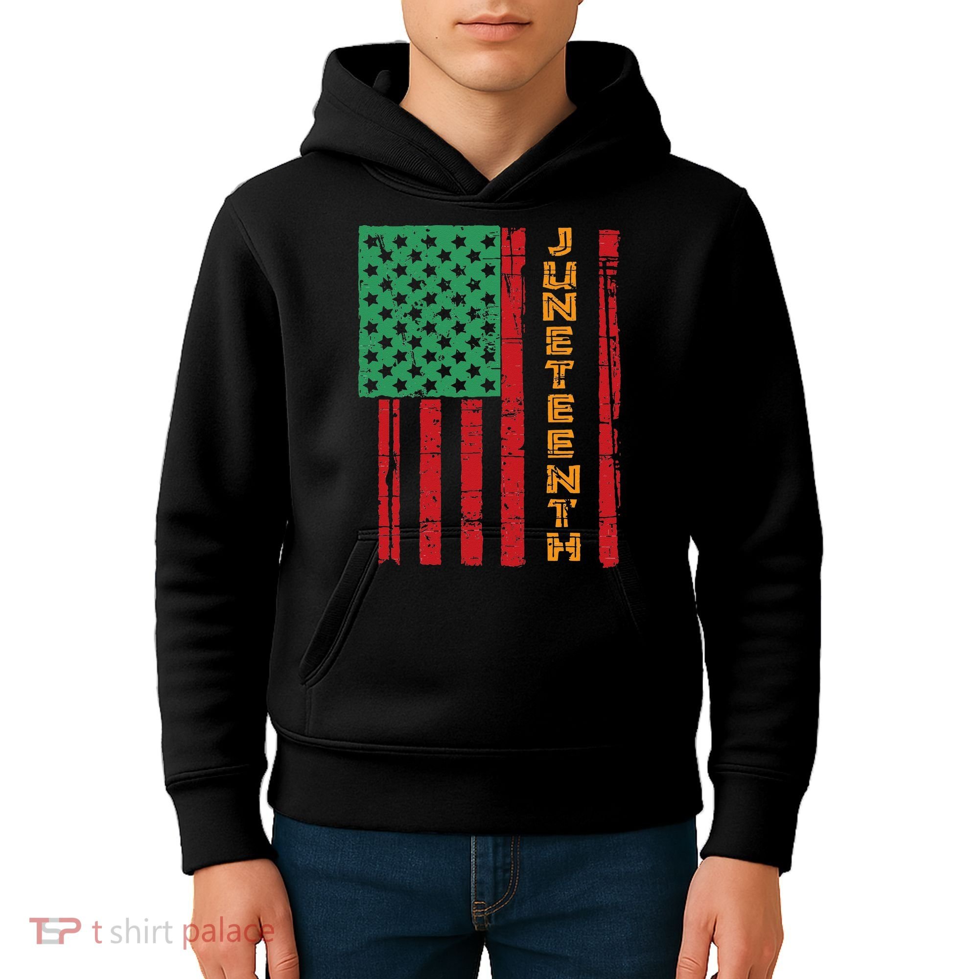 Juneteenth American Flag Kids Hoodie