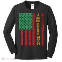 Juneteenth American Flag Kids Long Sleeve Shirt thumb 0