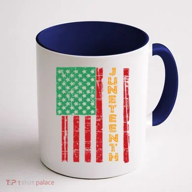 Juneteenth American Flag Coffee Mug back