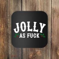 Jolly As Fuck Funny X-Mas Christmas Coaster thumb 0