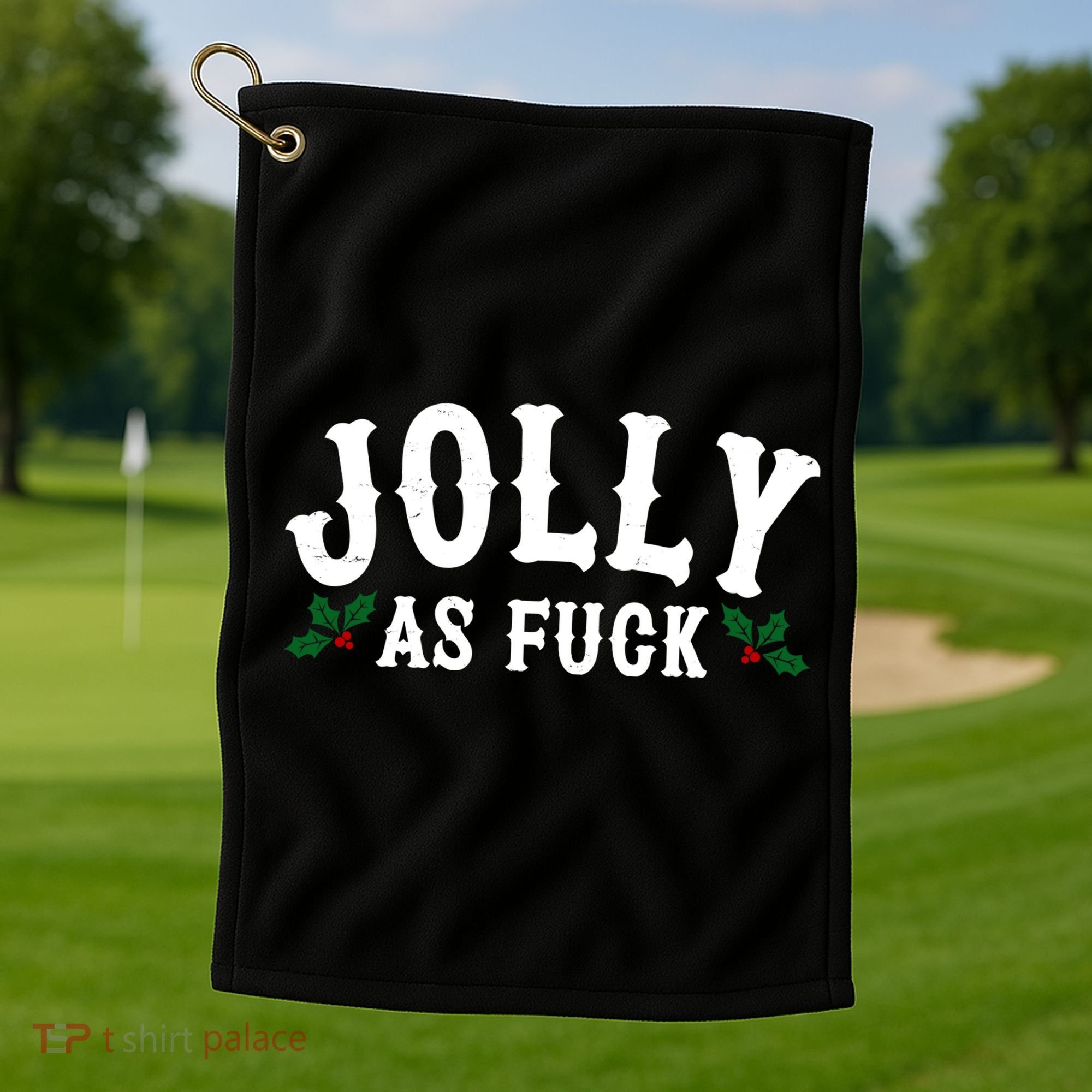 Jolly As Fuck Funny X-Mas Christmas Golf Towel