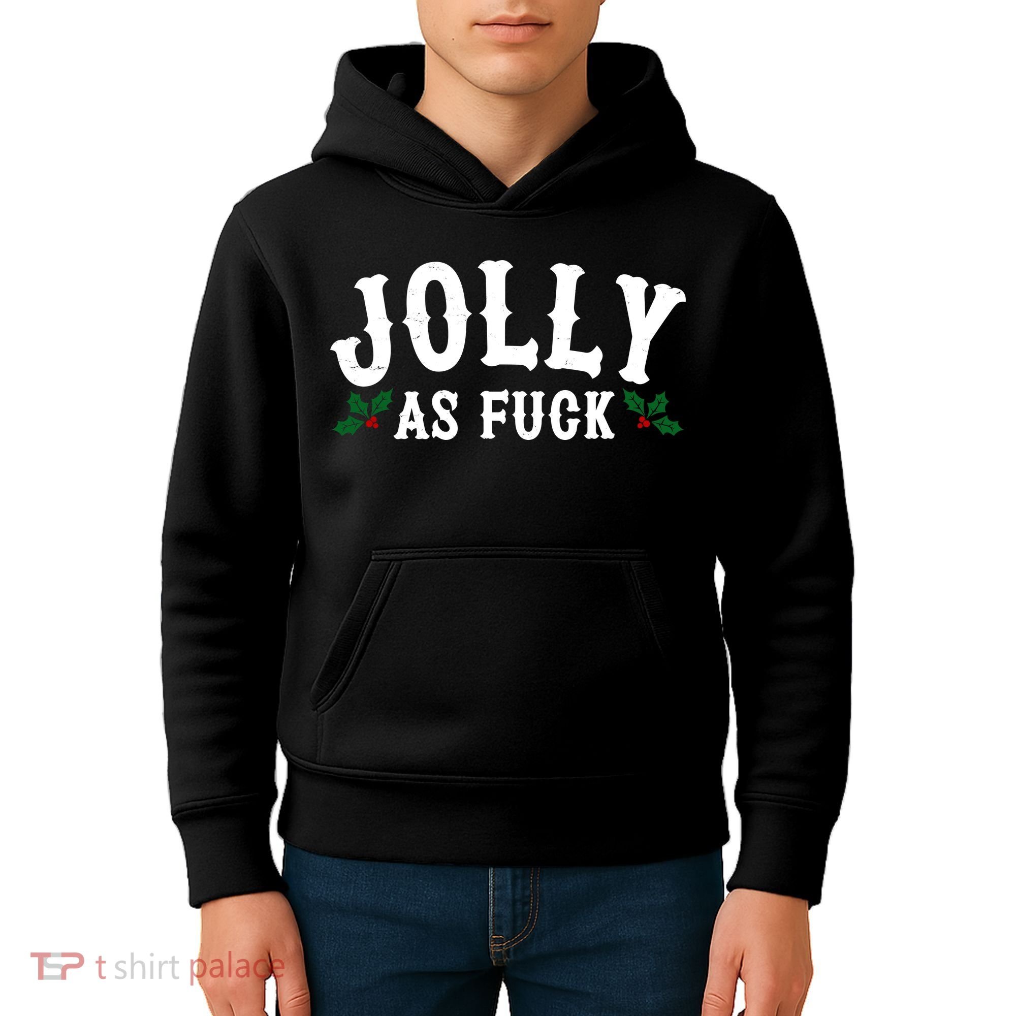 Jolly As Fuck Funny X-Mas Christmas Kids Hoodie