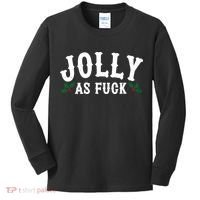 Jolly As Fuck Funny X-Mas Christmas Kids Long Sleeve Shirt thumb 0