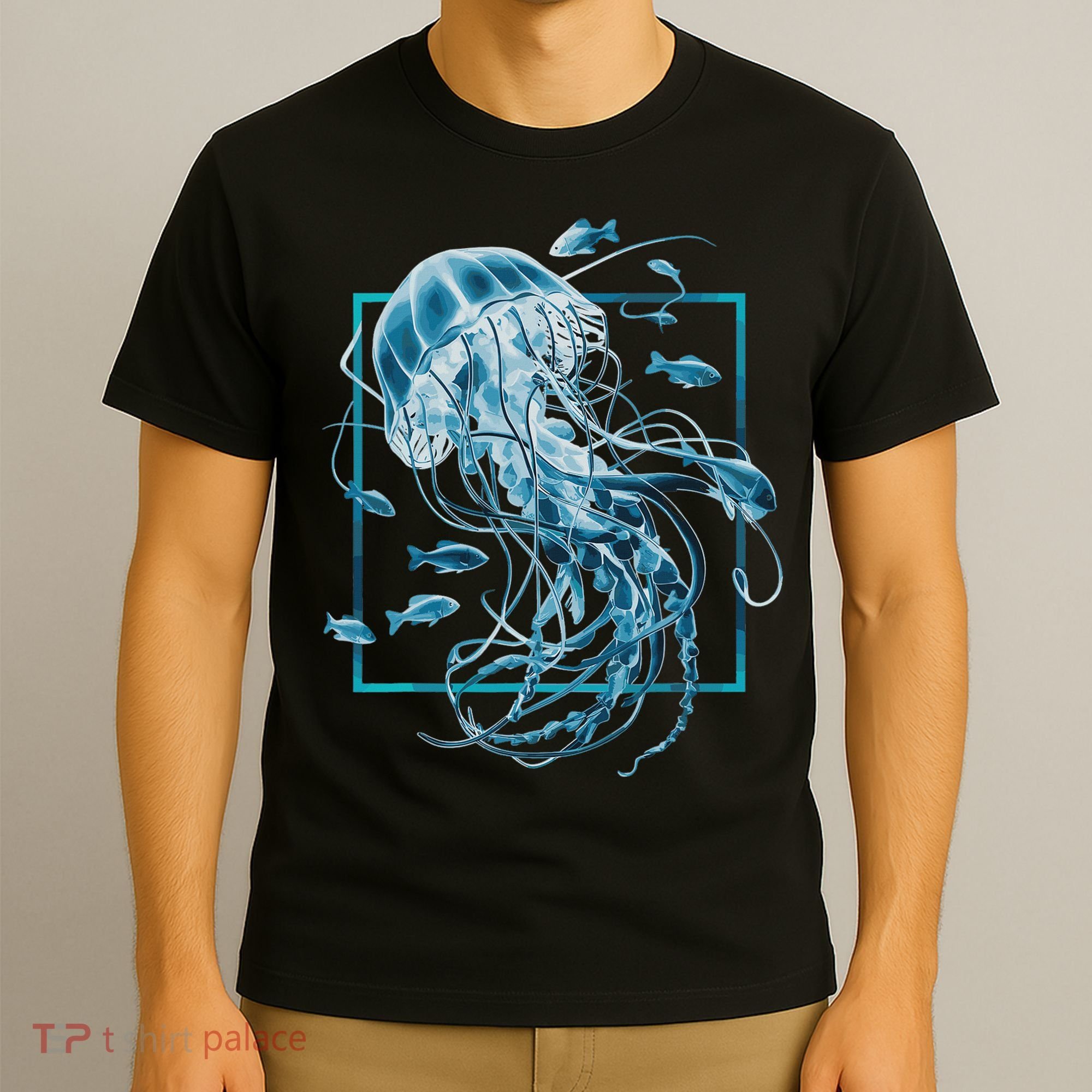 Jellyfish And Fishes In Sea T-Shirt