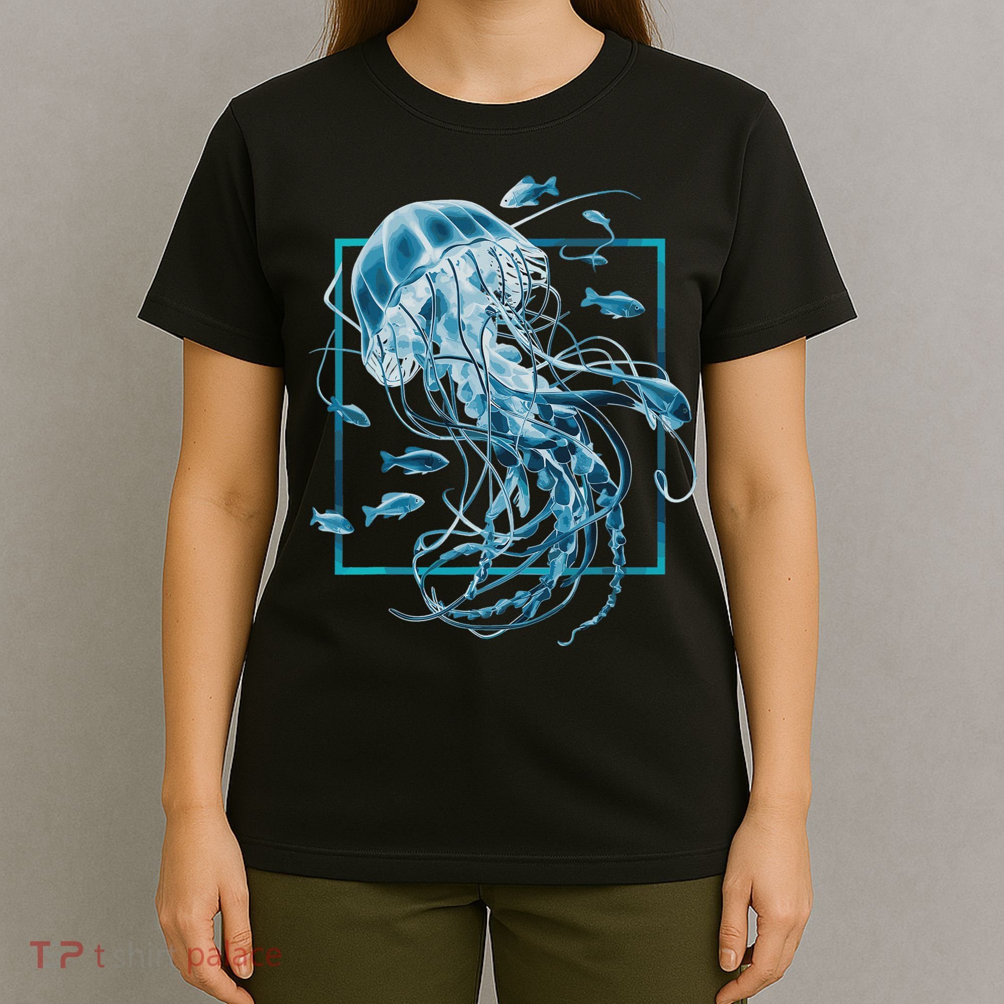Jellyfish And Fishes In Sea T-Shirt