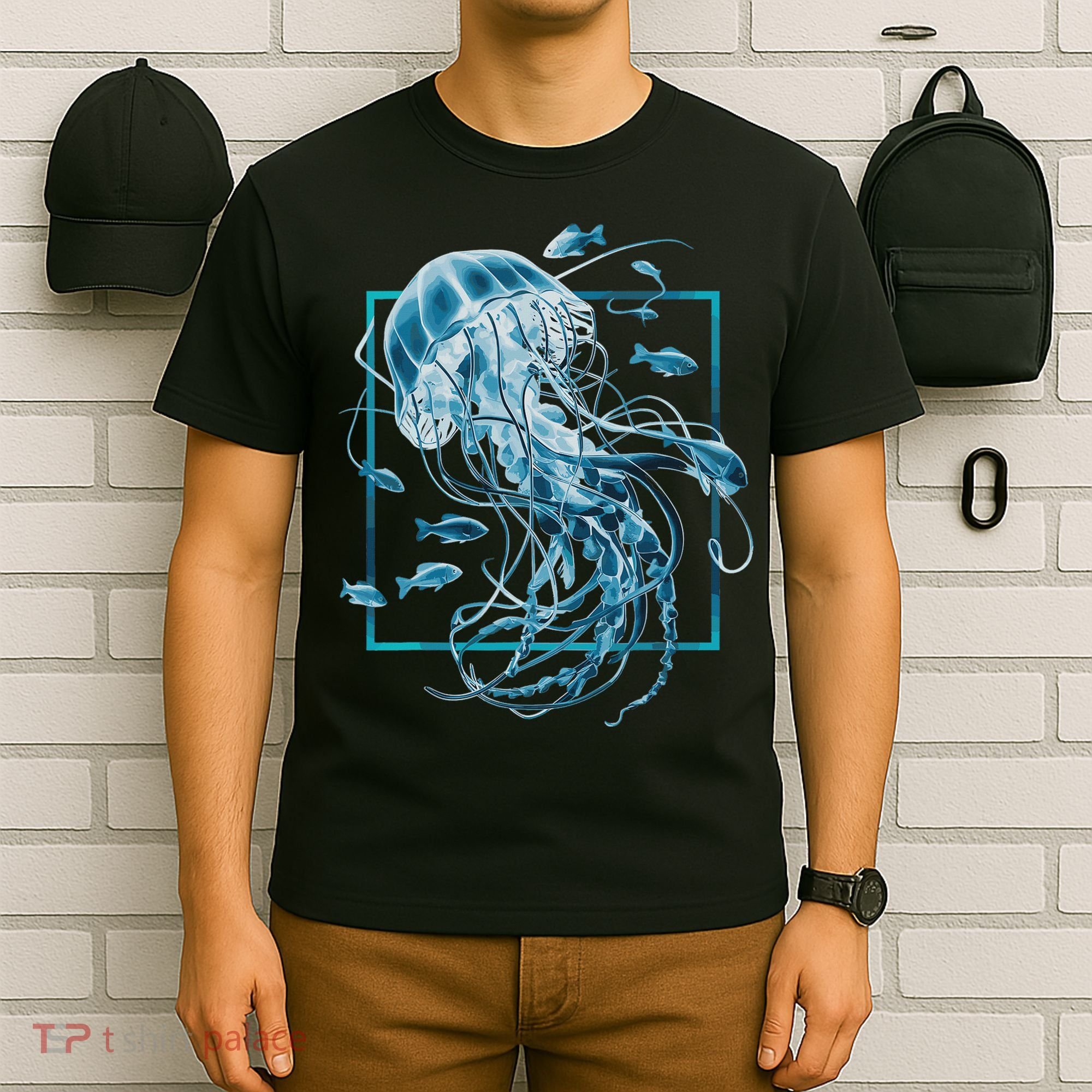 Jellyfish And Fishes In Sea T-Shirt