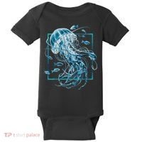 Jellyfish And Fishes In Sea Baby Bodysuit thumb 0